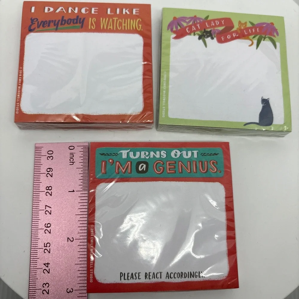Emily McDowell Studio Sticky Notes‎ Set of 3 Funny Novelty Office Supplies BFF